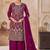 Purple vichitra silk readymade plazzo suit with embroidery & lace work