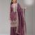 Purple gold crush semi stitched suit with embroidery & sequence work