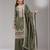 Green gold crush semi stitched suit with embroidery & sequence work