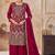 Maroon vichitra silk readymade plazzo suit with embroidery & lace work