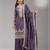 D lavender gold crush semi stitched suit with embroidery & sequence work
