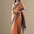 Orange handloom cotton casual wear saree