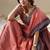 salmon handloom cotton casual wear saree
