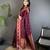 maroon soft silk blend banarasi zari woven weaving saree