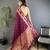 maroon soft silk blend banarasi zari woven weaving saree