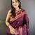 maroon soft silk blend banarasi zari woven weaving saree