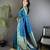 sky blue soft silk blend banarasi zari woven weaving saree