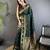 dark green soft silk blend banarasi zari woven weaving saree