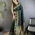 dark green soft silk blend banarasi zari woven weaving saree