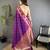 purple soft silk blend banarasi zari woven weaving saree