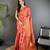 peach soft silk blend banarasi zari woven weaving saree