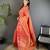 peach soft silk blend banarasi zari woven weaving saree