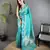 sea green soft silk blend banarasi zari woven weaving saree