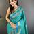 sea green soft silk blend banarasi zari woven weaving saree