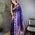 navy blue soft silk blend banarasi zari woven weaving saree