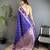 navy blue soft silk blend banarasi zari woven weaving saree