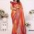 Orange Color Premium Banarasi Tissue Silk Blend Sarees 