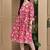 Pink women's cotton jaipuri printed western dress