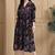 Black women's pure cotton jaipuri printed western dress