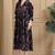 Black women's pure cotton jaipuri printed western dress