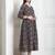 Navy blue & red women's cotton jaipuri printed maternity gown