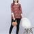 Maroon & beige women's cotton blend floral printed tunic