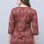 Maroon & beige women's cotton blend floral printed tunic