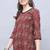 Maroon & beige women's cotton blend floral printed tunic