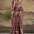 maroon silk blend blended printed casual wear saree