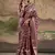 maroon silk blend blended printed casual wear saree