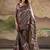 brown silk blend blended printed casual wear saree
