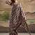 brown silk blend blended printed casual wear saree