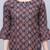 Navy blue women's cotton blend block printed tunic