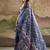 blue silk blend blended printed casual wear saree