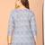 Light blue women's pure cotton floral printed tunic