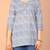 Light blue women's pure cotton floral printed tunic