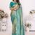 Turquoies Color Premium Banarasi Tissue Silk Blend Sarees 