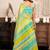 Light aqua blue linen printed stripes one minute saree with pocket casual wear ready to drape