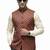 Maroon print dupon art silk nehru jaket