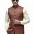 Maroon print dupon art silk nehru jaket