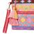tribal magenta & multi acrylic jacquard ethnic motifs embroidered sling bag