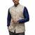 Beige regal heritage art silk nehru jaket