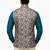 Multicolor vibrant all-over floral print art silk nehru jaket