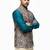Multicolor vibrant all-over floral print art silk nehru jaket