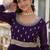 Purple zari & sequins embroidered work georgette stitched kurta & dupatta set