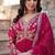 Pink zari & sequins embroidered work georgette stitched kurta & dupatta set
