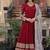 Maroon zari & sequins embroidered work georgette stitched kurta & dupatta set