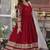 Maroon zari & sequins embroidered work georgette stitched kurta & dupatta set