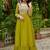 Dark green zari & sequins embroidered work georgette stitched kurta & dupatta set