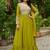 Dark green zari & sequins embroidered work georgette stitched kurta & dupatta set